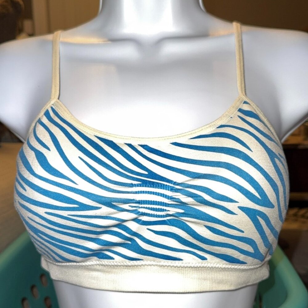 No Boundaries Blue and White Seamless Bralette